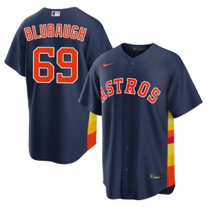AJ Blubaugh Limited Houston Astros #69 Men Navy Jersey 474601-511