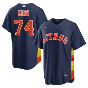 Bryan King Houston Astros Men's Navy Authentic #74 Jersey 996427-613