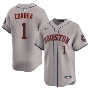 Carlos Correa Game Gray Men's #1 Astros Jersey 487350-774