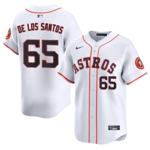 Enyel De Los Santos Mens Stitched Houston Astronauts #65 White Jerseys 219792-361