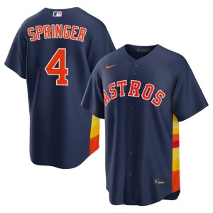 George Springer Navy HOU Men MLB #4 Jerseys 690788-510