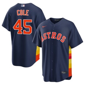 Gerrit Cole Game Houston Men's Navy #45 Jersey 164127-466