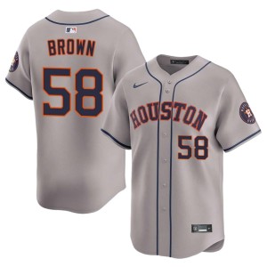 Hunter Brown Replica Houston Astros Gray #58 Men's Jersey 175734-802