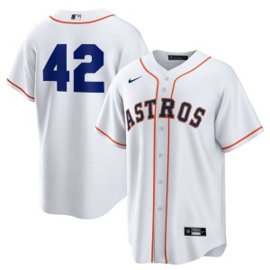 Jackie Robinson Day Mens White Houston Astronauts #42 Official Jersey 385028-147