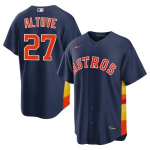 Jose Altuve Navy Stitched Men's #27 Houston Jersey 515751-798