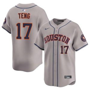 Kai-Wei Teng Embroidery Gray #17 Houston Astronauts Men's Jerseys 894037-679