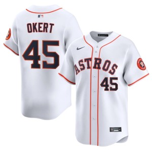Steven Okert Men's White Houston Embroidery #45 Jersey 522471-865