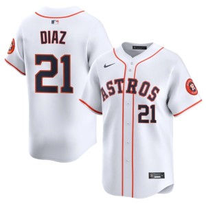 Yainer Diaz 'Stros Replica Men's White #21 Jersey 394362-782