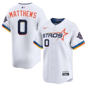 Brice Matthews White Men Astros City Connect Replica #0 Jerseys 358021-853
