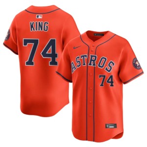 Bryan King Orange MLB Men #74 Astros Jersey 305495-572
