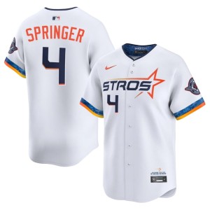 George Springer City Connect Houston Men 2026-27 White #4 Jerseys 699673-456
