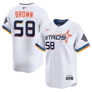 Hunter Brown Houston 'Stros #58 City Connect Men's Replica White Jerseys 363085-958