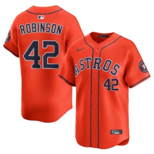 Jackie Robinson Limited Mens HOU Astros Orange #42 Jersey 590041-307