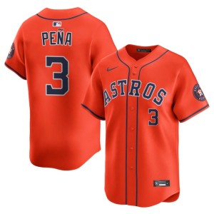Jeremy Pena HOU Men Authentic Orange #3 Jerseys 599693-626