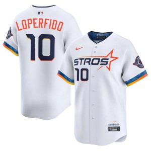 Joey Loperfido Mens #10 MLB White City Connect Houston Jersey 259979-464