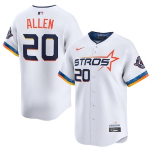Nick Allen City Connect #20 Men's Game Houston White Jerseys 917502-494