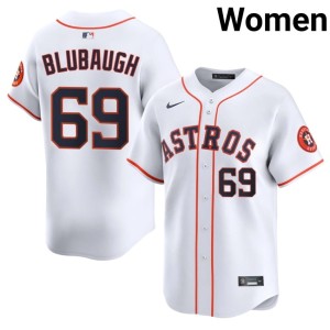 AJ Blubaugh #69 Womens White Game HOU Jersey 636400-171