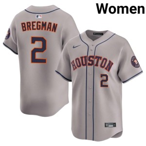 Alex Bregman #2 Official The Astros Women's Gray Jerseys 319158-262