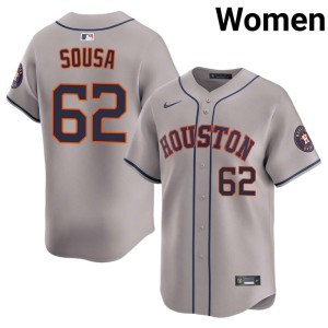 Bennett Sousa Stitched Womens #62 Houston 'Stros Gray Jerseys 968482-122