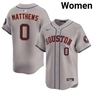 Brice Matthews Womens Gray Authentic #0 Houston Astronauts Jersey 632725-476