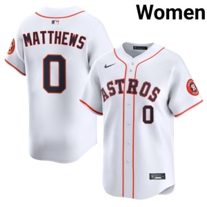 Brice Matthews #0 2026 Women's White HOU Jerseys 820573-866
