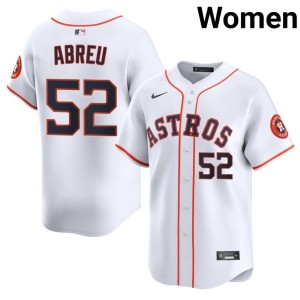 Bryan Abreu Houston Astros White Stitched #52 Women Jersey 483753-696