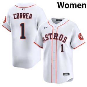 Carlos Correa Stitched White #1 The Astronauts Women's Jersey 391110-993