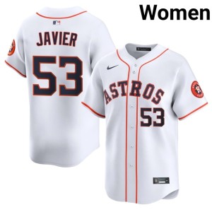 Cristian Javier Houston Astronauts MLB #53 Womens White Jersey 535583-999