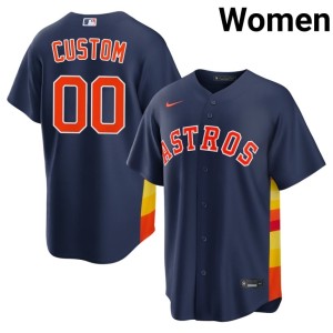 Custom #00 Navy Stitched Womens The Astronauts Jerseys 945239-953