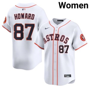 Dylan Howard Houston Astronauts MLB White #87 Women's Jerseys 396714-792