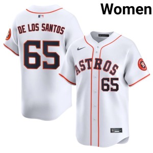 Enyel De Los Santos White Women HOU Astros #65 Embroidery Jersey 443750-430