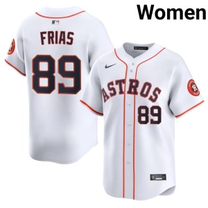 Francisco Frias HOU #89 Authentic Women's White Jersey 982360-524