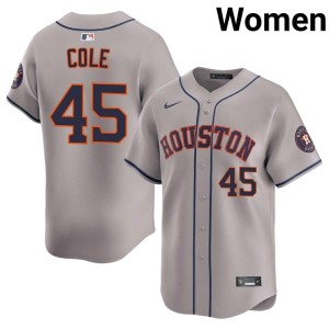 Gerrit Cole #45 Womens Stitched Gray HOU Astros Jerseys 797477-655