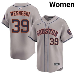 Hayden Wesneski Women #39 2026-27 Gray HOU Jersey 305694-503