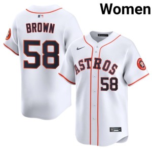 Hunter Brown Womens White Popular #58 'Stros Jerseys 952897-536