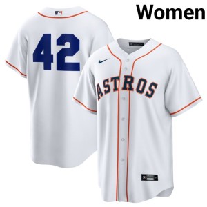 Jackie Robinson Day Embroidery #42 Houston Astronauts White Women's Jerseys 973284-419