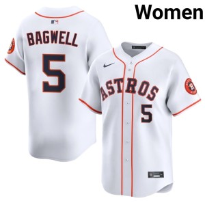 Jeff Bagwell #5 White Player Women's 'Stros Jersey 271285-156