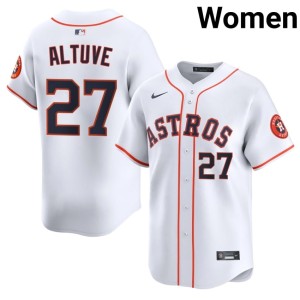 Jose Altuve The Astros #27 White Women Popular Jersey 905761-991