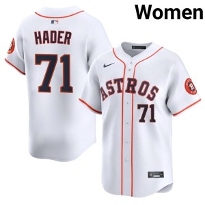 Josh Hader Popular White #71 HOU Astros Women Jersey 979881-478