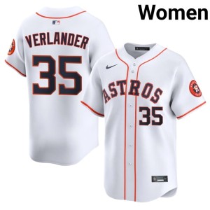 Justin Verlander Astros #35 White Women's Game Jersey 902591-318