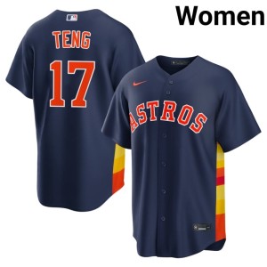 Kai-Wei Teng Womens Navy Popular #17 HOU Astros Jerseys 770263-239