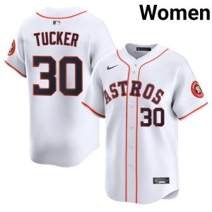 Kyle Tucker Houston Astros #30 Embroidery Womens White Jerseys 989526-638