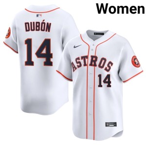 Mauricio Dubon The Astros #14 Women Replica White Jersey 497041-397