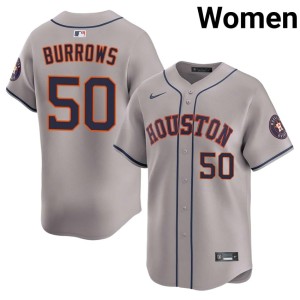 Mike Burrows Women #50 Gray Official Houston Astronauts Jerseys 243112-230