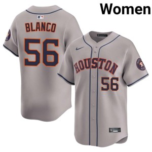Ronel Blanco Stitched HOU Astros #56 Gray Women's Jerseys 493895-243