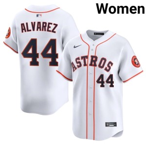 Yordan Alvarez Popular #44 Womens Astros White Jerseys 707277-301