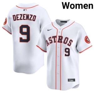 Zach Dezenzo Embroidery #9 Astros White Women Jerseys 916147-363