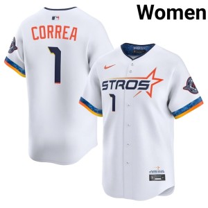 Carlos Correa City Connect #1 Women HOU White 2026 Jerseys 756072-116