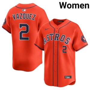 Christian Vazquez #2 Orange Embroidery Women 'Stros Jerseys 781016-767