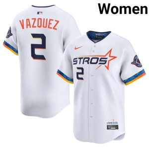 Christian Vazquez Houston 'Stros City Connect #2 Women's White Official Jerseys 807130-830